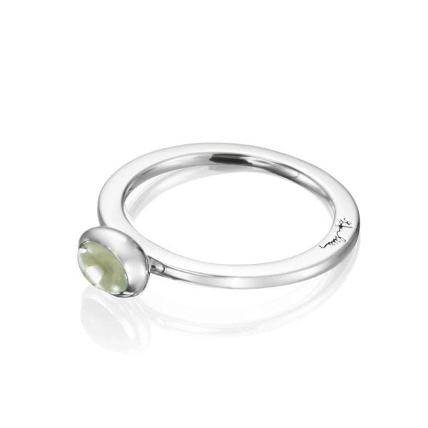 Ring Love Bead Silver Green Quartz - Dahlströms Guld