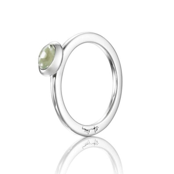 Ring Love Bead Silver Green Quartz - Dahlströms Guld
