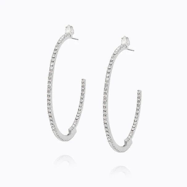 Örhängen Crystal Loop Rhodium Crystal - Dahlströms Guld