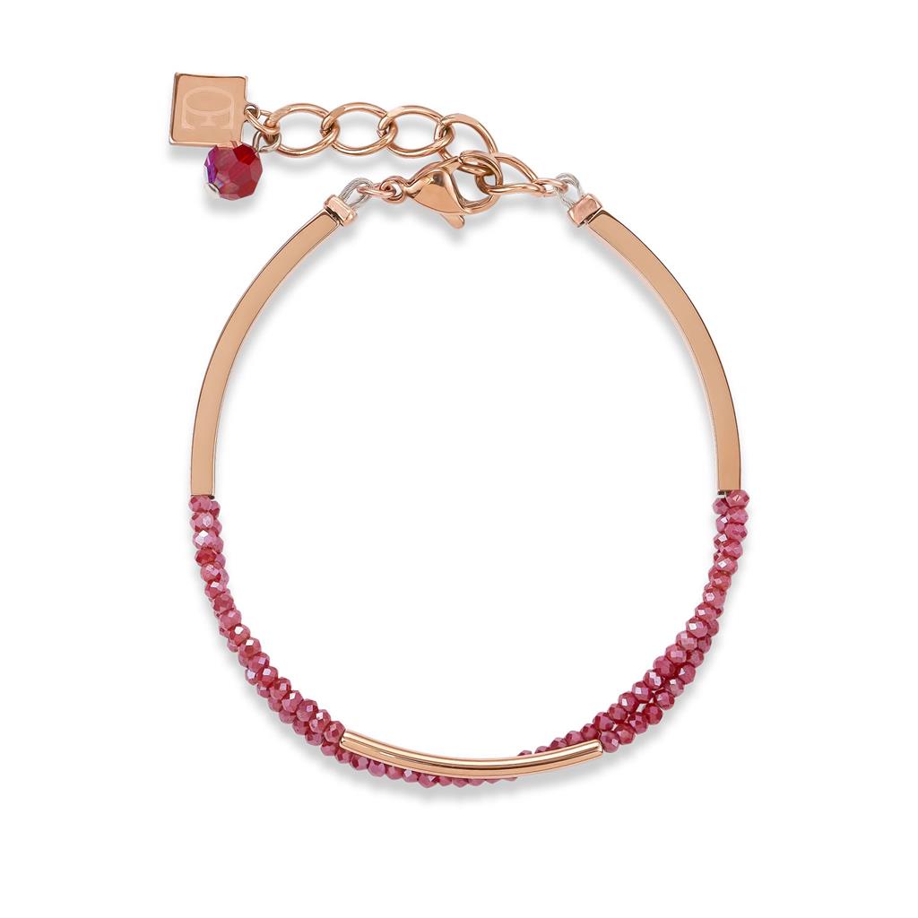 Armband Waterfall Rose Gold & Glass Red - Dahlströms Guld