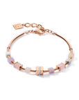 Armband Geocube® Big Cube Crystals Pavé Gemstones & Stainless Steel Rose Gold Rose Beige (505830 1910) - Dahlströms Guld