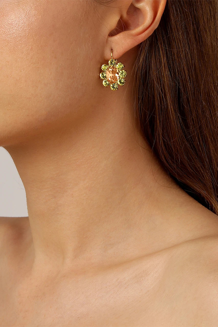 Valentina Earring Sg Peach Golden - Dahlströms Guld