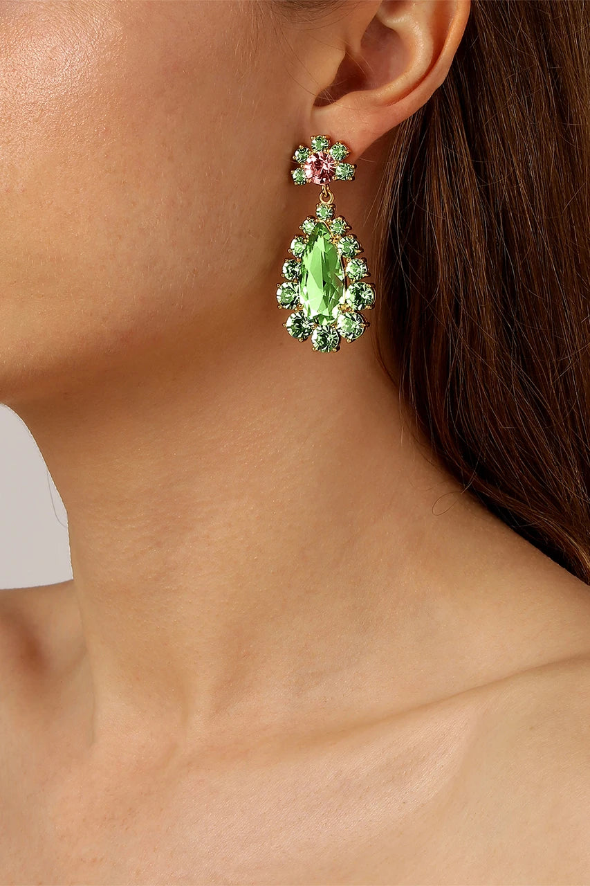 Lucia Earring Sg Light Green - Dahlströms Guld