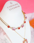 Corinna Halsband Gold/Coral Combo - Dahlströms Guld