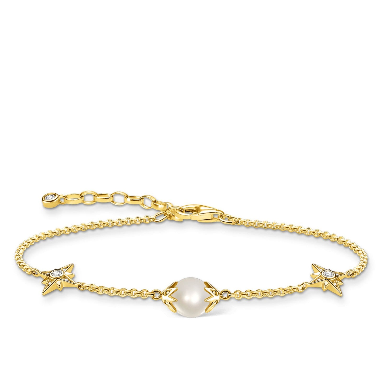Armband Pearl With Stars Gulfärgad A1978 445 14 L19V - Dahlströms Guld