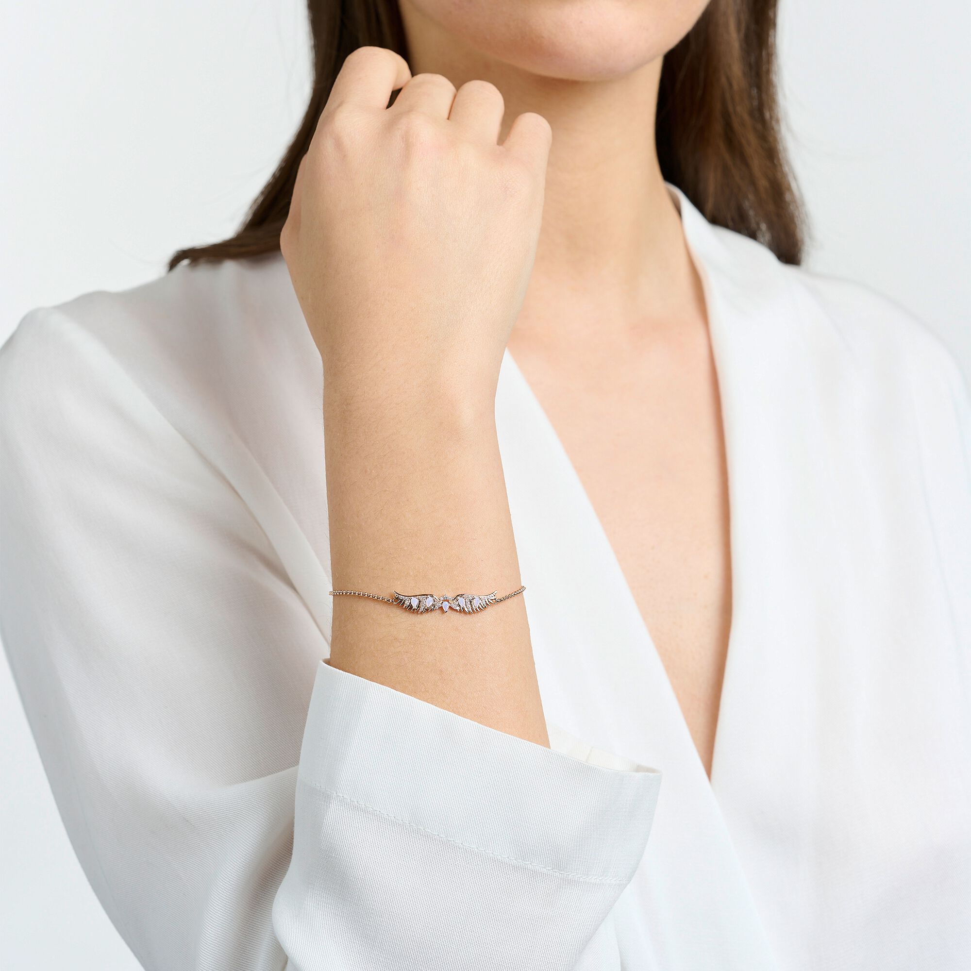 Armband Fenixvingar Med Rosa Stenar Roséguld A2069 323 9 - Dahlströms Guld