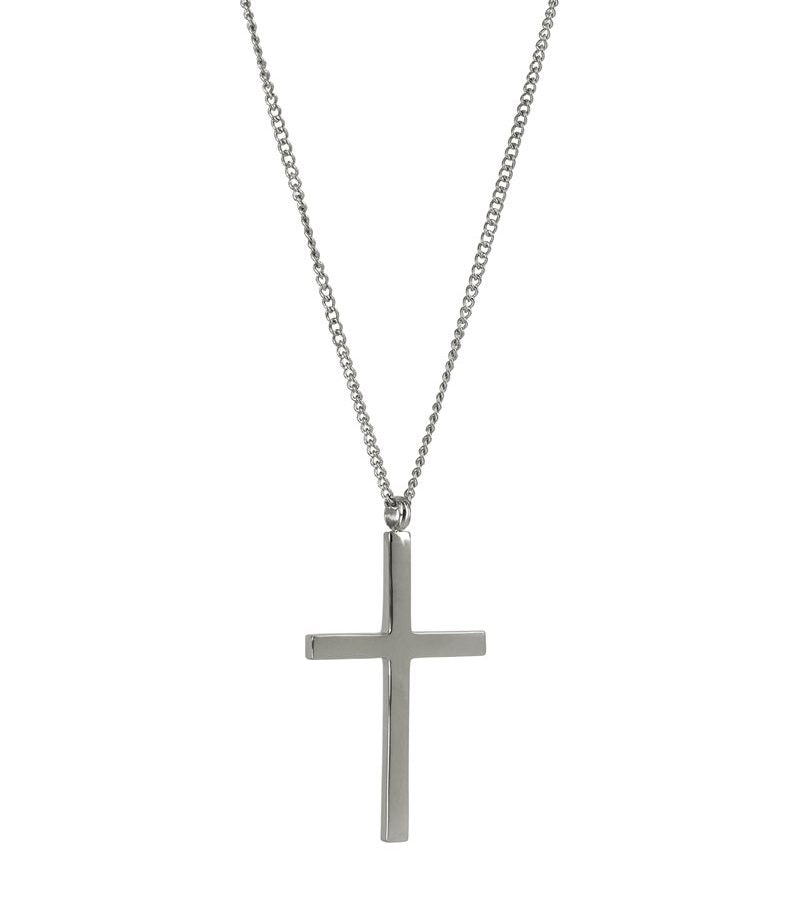 Halsband Cross Långt Stål - Dahlströms Guld