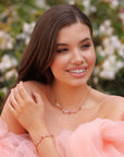 Corinna Halsband Gold/Coral Combo - Dahlströms Guld