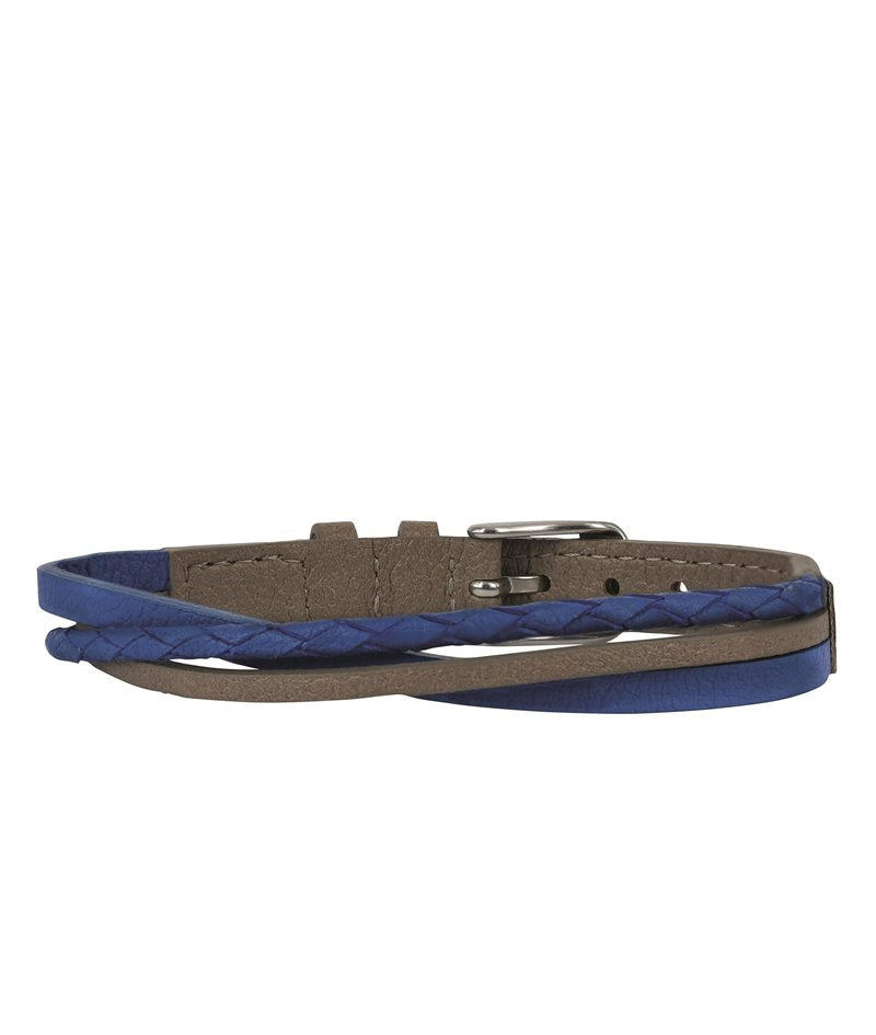 Armband Felix Blå/Beige (Veganskt Läder) - Dahlströms Guld