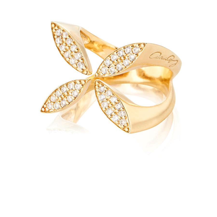 Sparkling Ellipse Ring - Dahlströms Guld