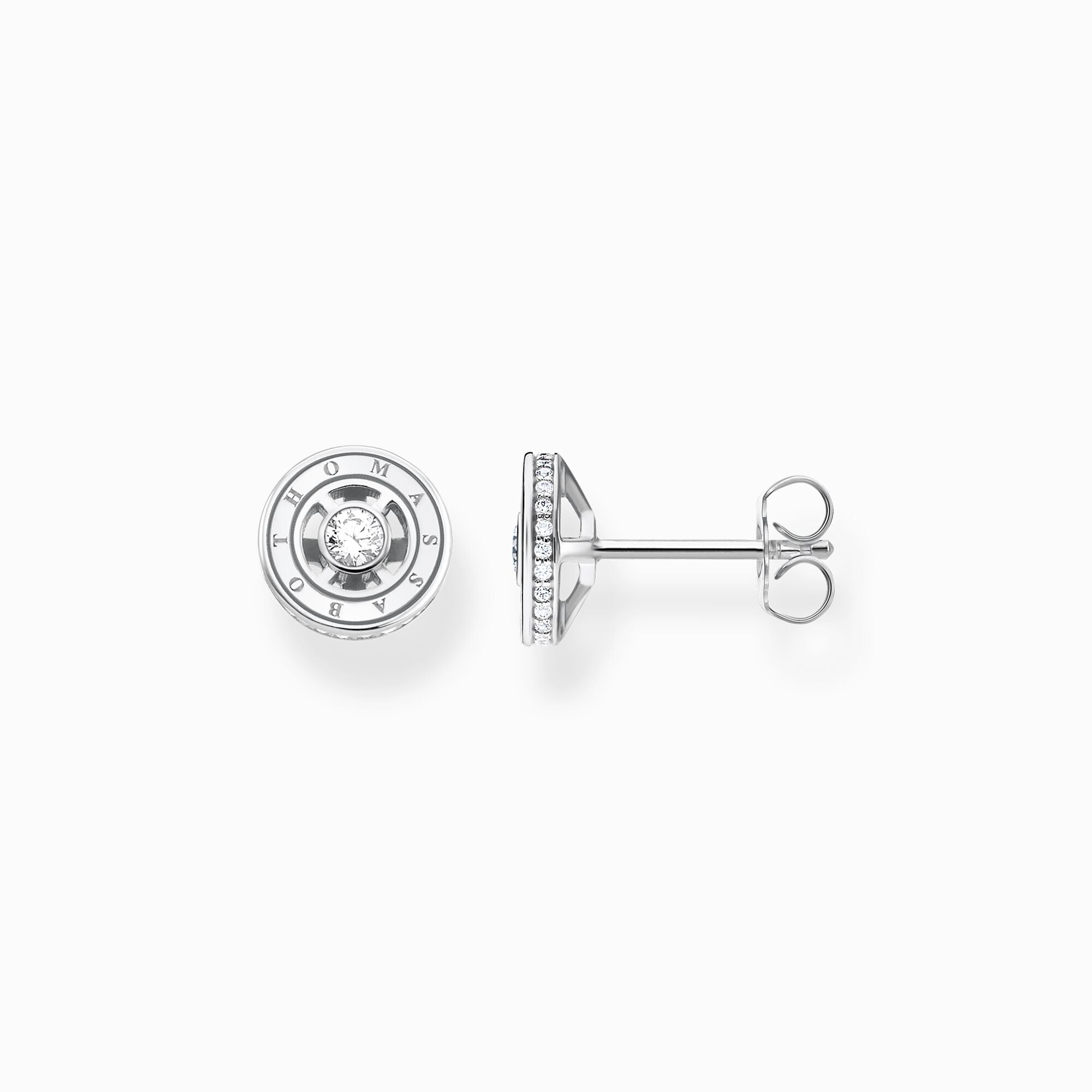 Stiftörhängen Cirkel Med Vita Stenar Silver H2062-051-14 - Dahlströms Guld