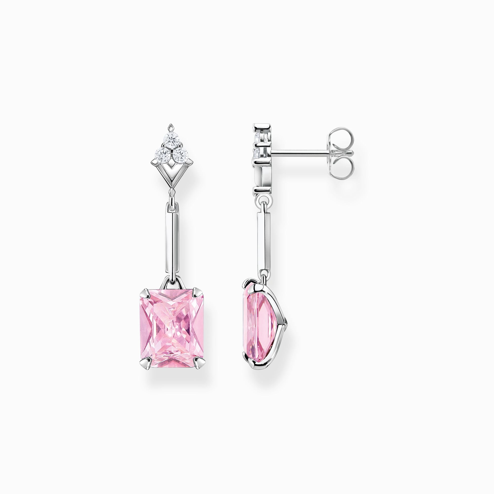 Örhängen Med Rosa Och Vita Stenar Silver H2177-051-9 - Dahlströms Guld