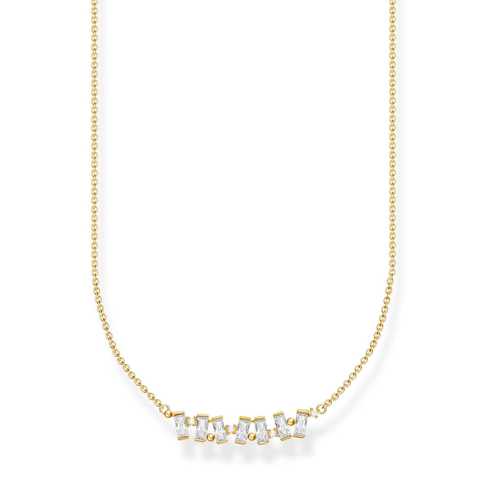 Halsband Vita Stenar Guld Ke2095 414 14 - Dahlströms Guld