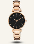 Klocka Modest Links 34 mm Rosegold - Svart Urtavla - Dahlströms Guld