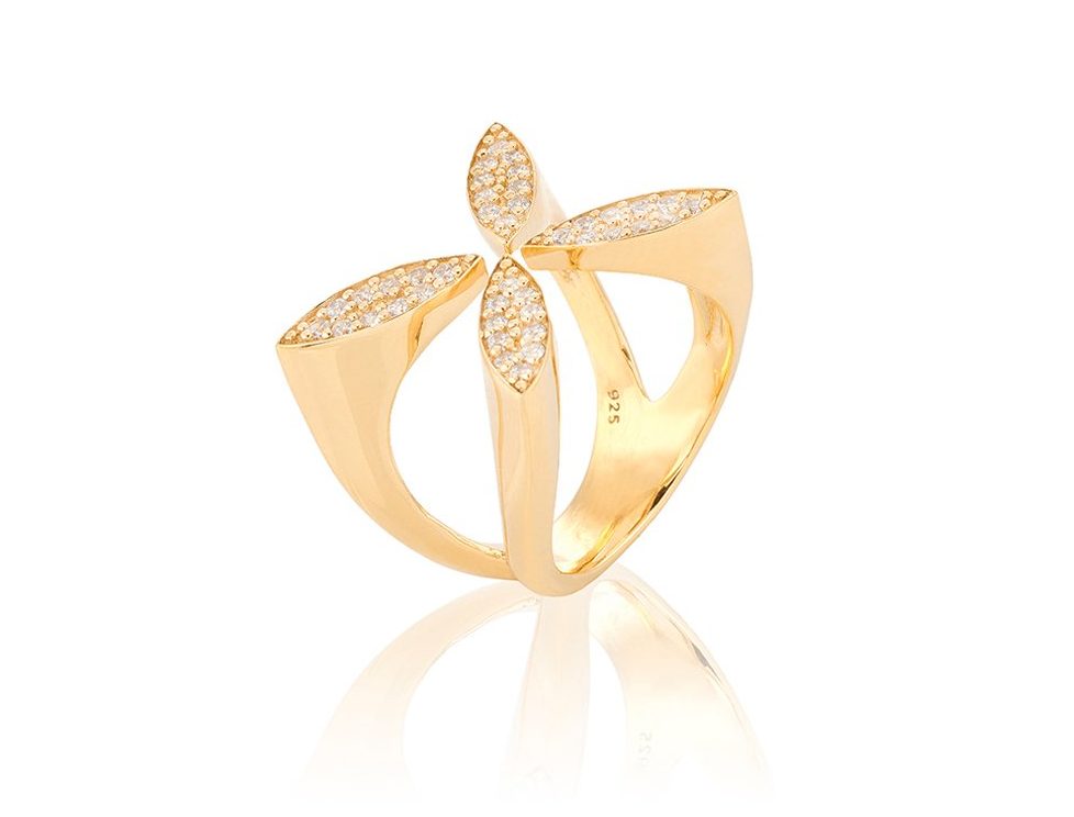 Sparkling Ellipse Ring - Dahlströms Guld