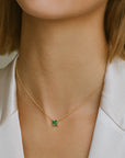 Halsband Ellera Quadrato 18K Guldpläterad Grön Zirkoniumoxid Sj N42279 Gcz Yg - Dahlströms Guld