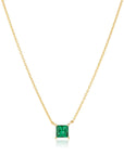 Halsband Ellera Quadrato 18K Guldpläterad Grön Zirkoniumoxid Sj N42279 Gcz Yg - Dahlströms Guld