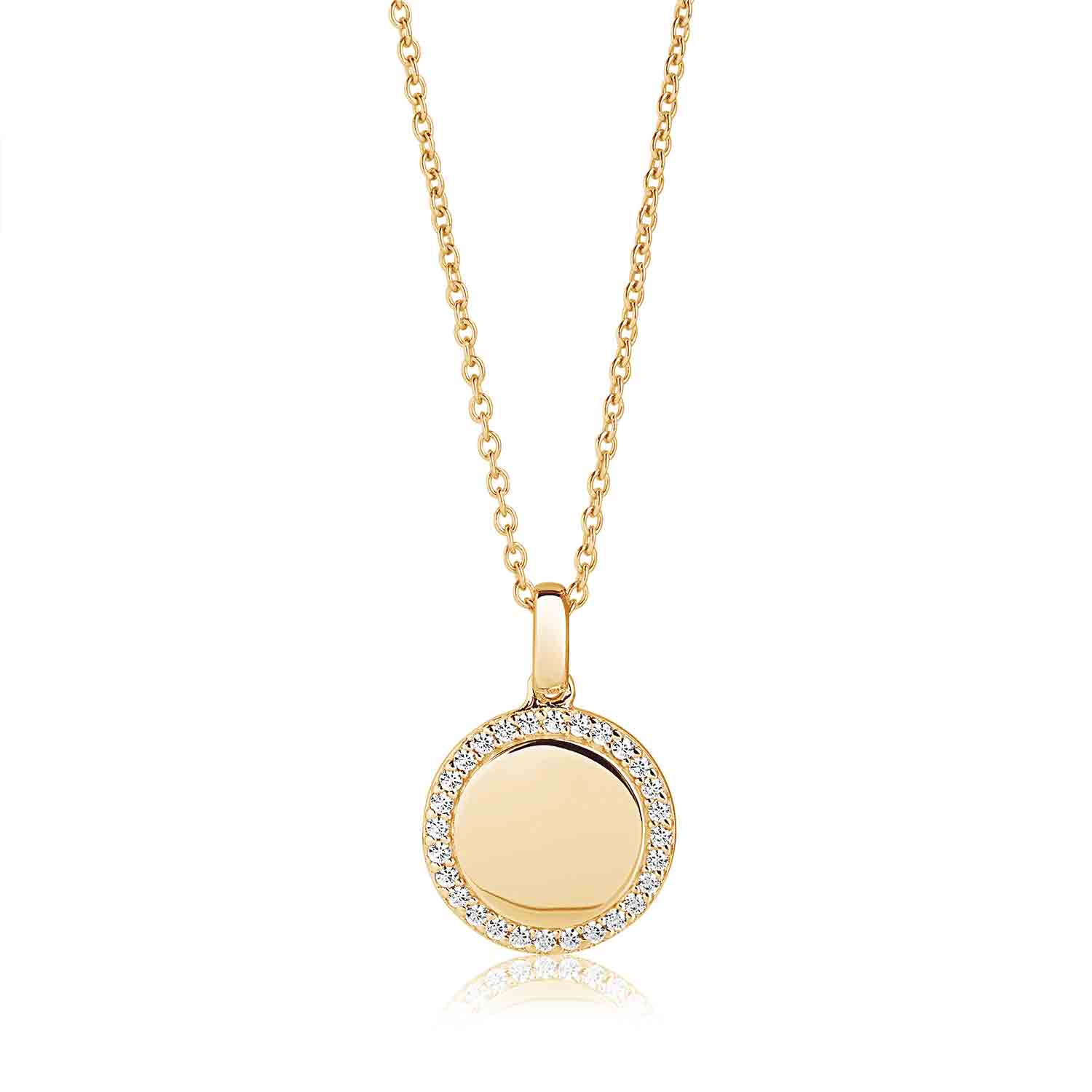 Halsband Follina 18K Guldpläterad Vita Zirkonia Sj P3780 Cz(Yg) - Dahlströms Guld