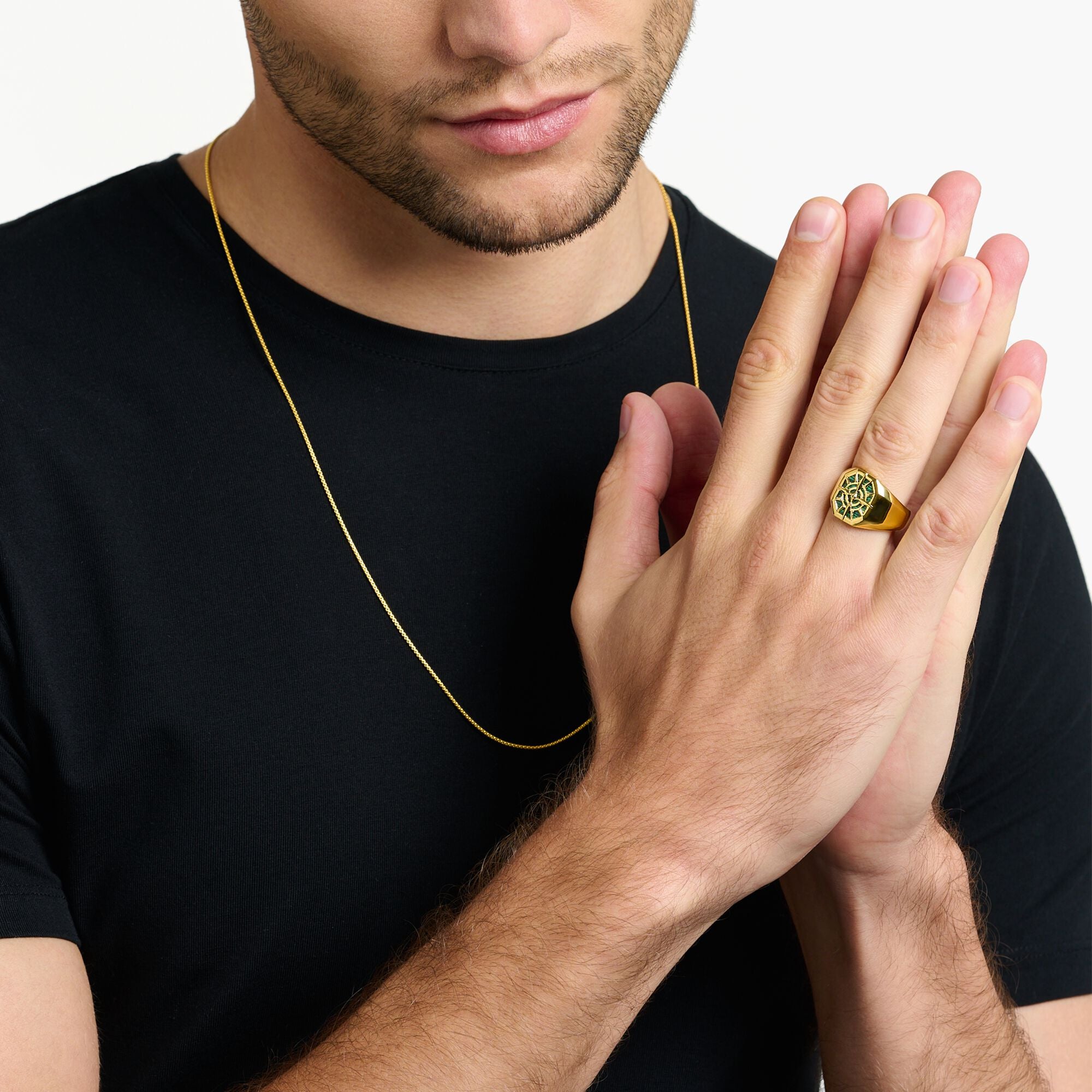 Ring Kompass Grön Guldfärgad - Dahlströms Guld
