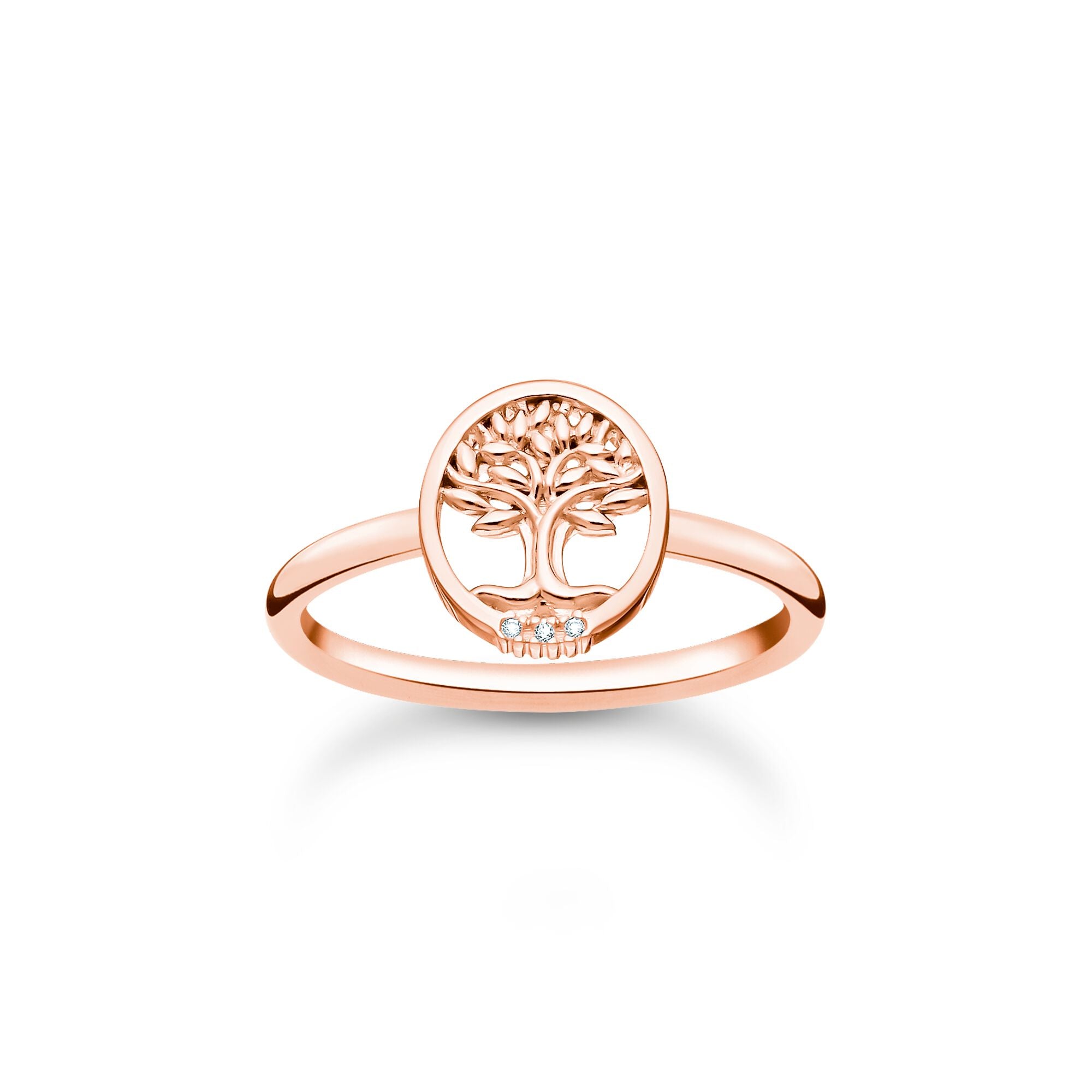 Ring Tree Of Love Med Vita Stenar Rosé - Dahlströms Guld