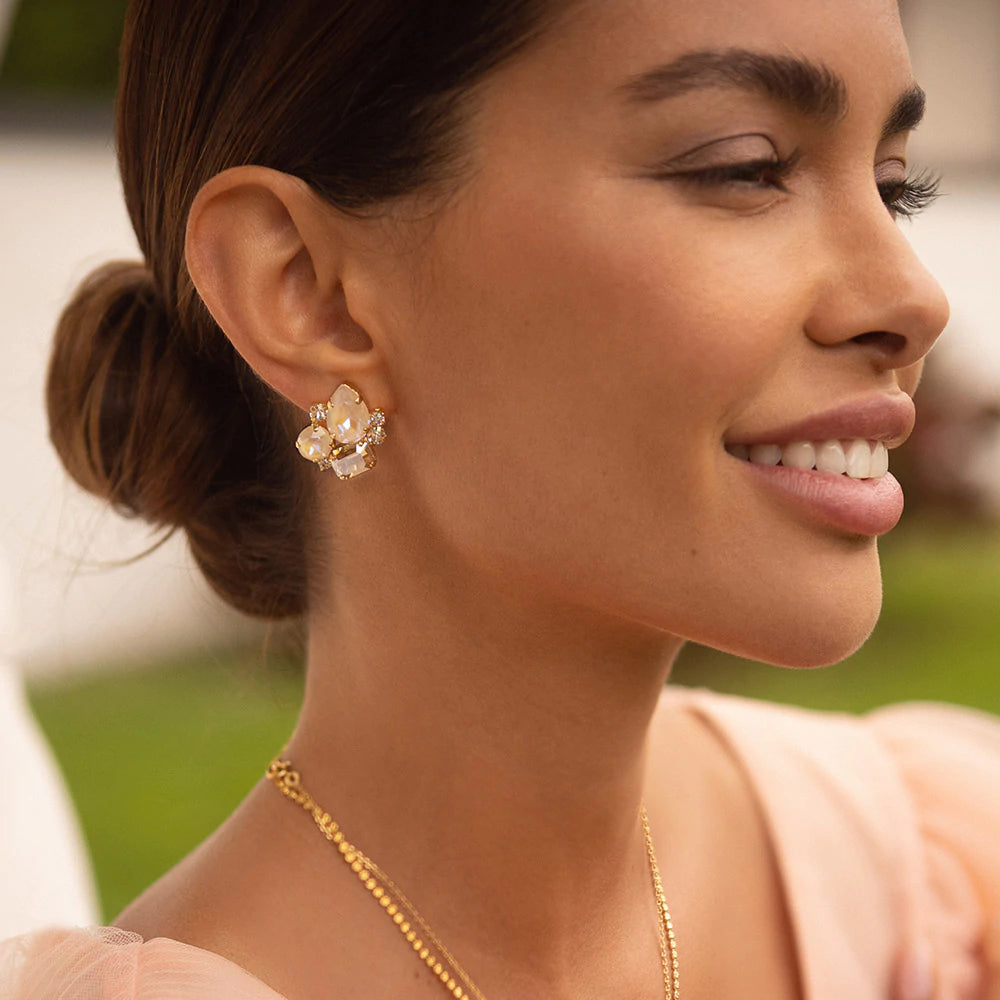 Örhängen Angelina Rhodium Ivory Delite Combo - Dahlströms Guld