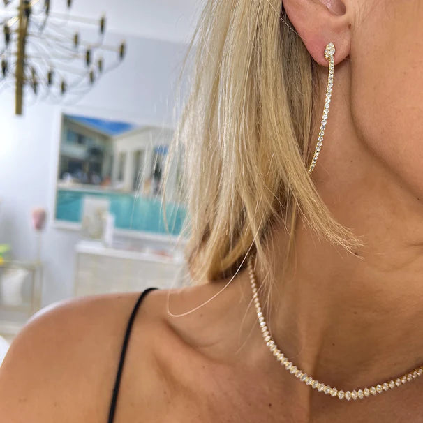 Örhängen Crystal Loop Rhodium Crystal - Dahlströms Guld