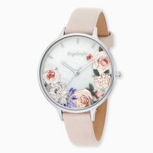 Klocka Romantic Flower Läder Rosé - Dahlströms Guld
