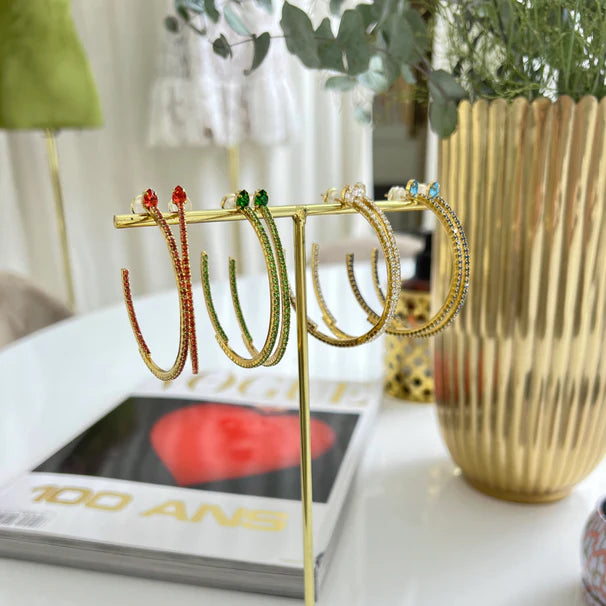 Örhängen Crystal Loop Rhodium Crystal - Dahlströms Guld
