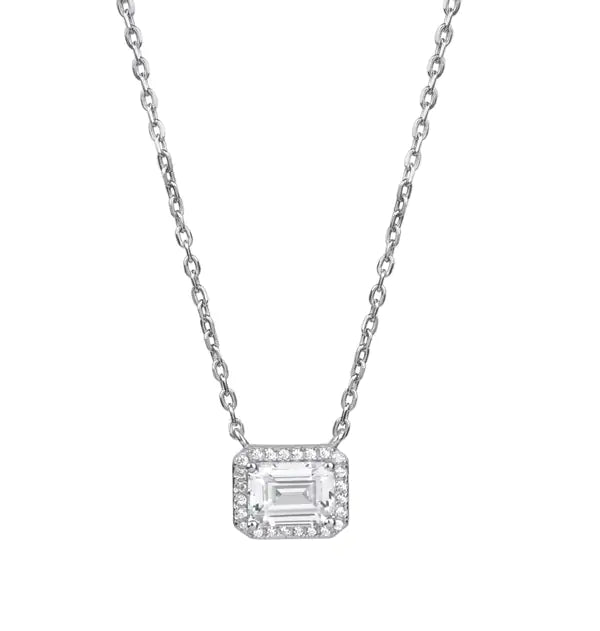 Halsband Platinum Zirconia Square - Dahlströms Guld