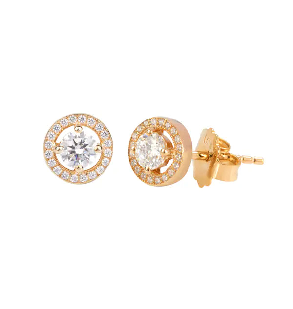 Örhängen Silver Golden 18Ct Zirconite 4.75mm - Dahlströms Guld