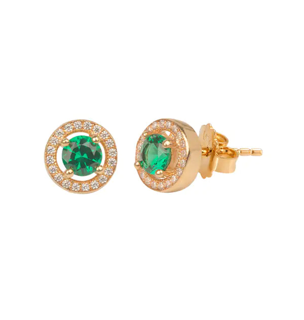 Örhängen Silver Gold Finish 18Ct Emerald - Dahlströms Guld
