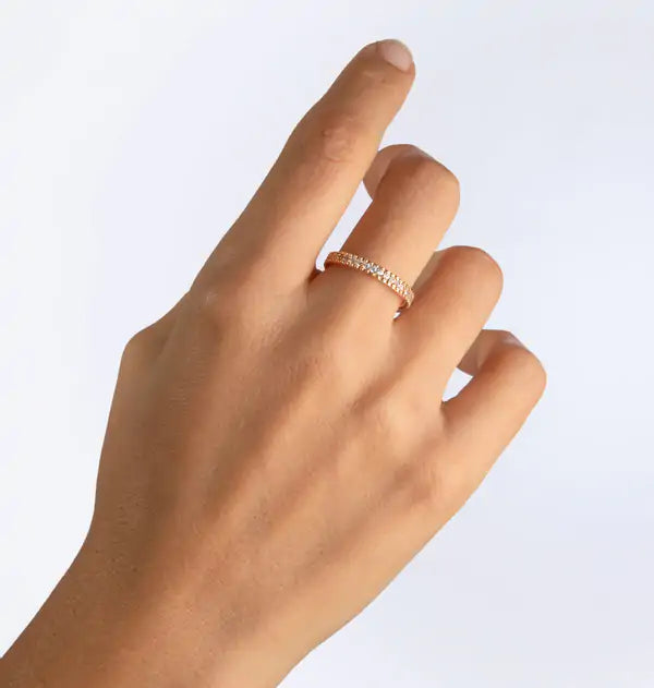 Ring Silver Gold Zirconias - Dahlströms Guld