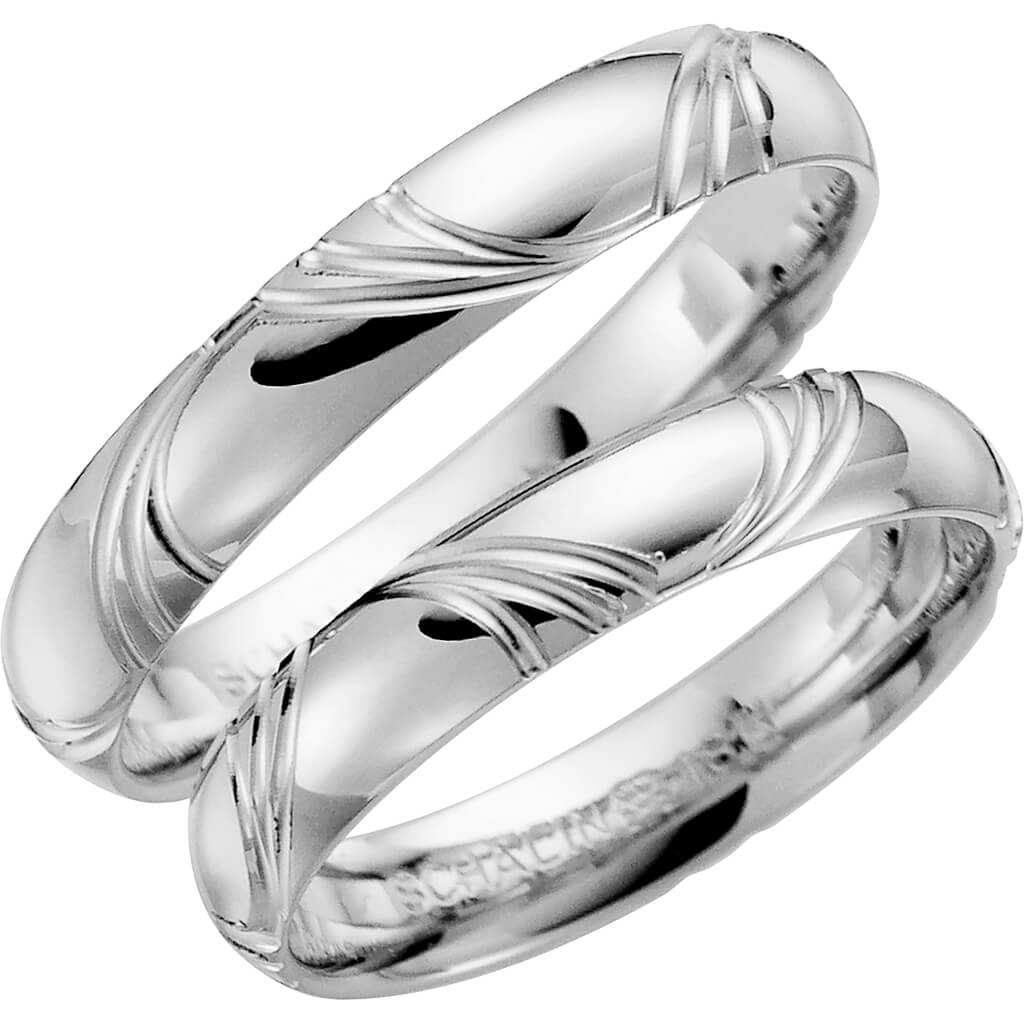 253-4 - Mönstrad ring i palladium - Dahlströms Guld