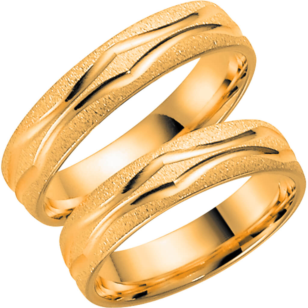 281-5 - Mönstrad ring i rödguld - Dahlströms Guld