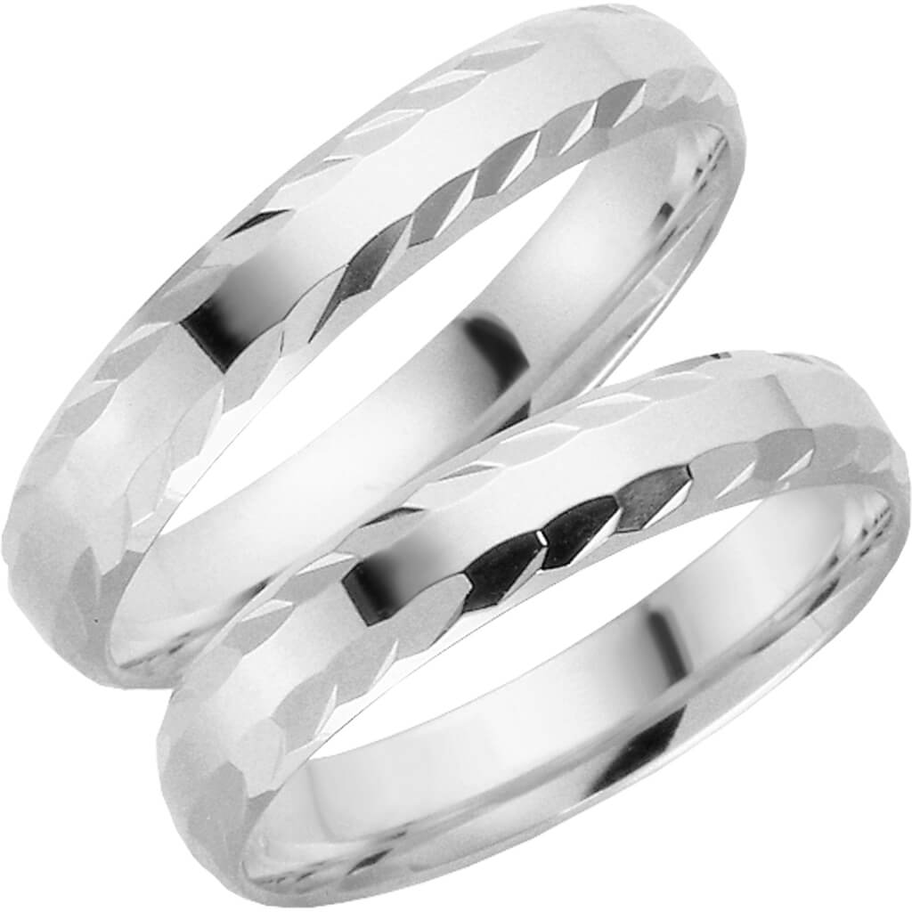 60-4 - Mönstrad ring i vitguld - Dahlströms Guld