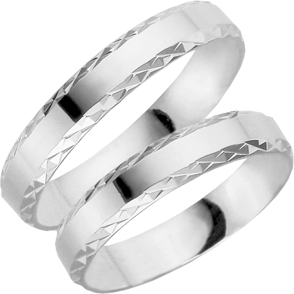 61-4 - Mönstrad ring i vitguld - Dahlströms Guld