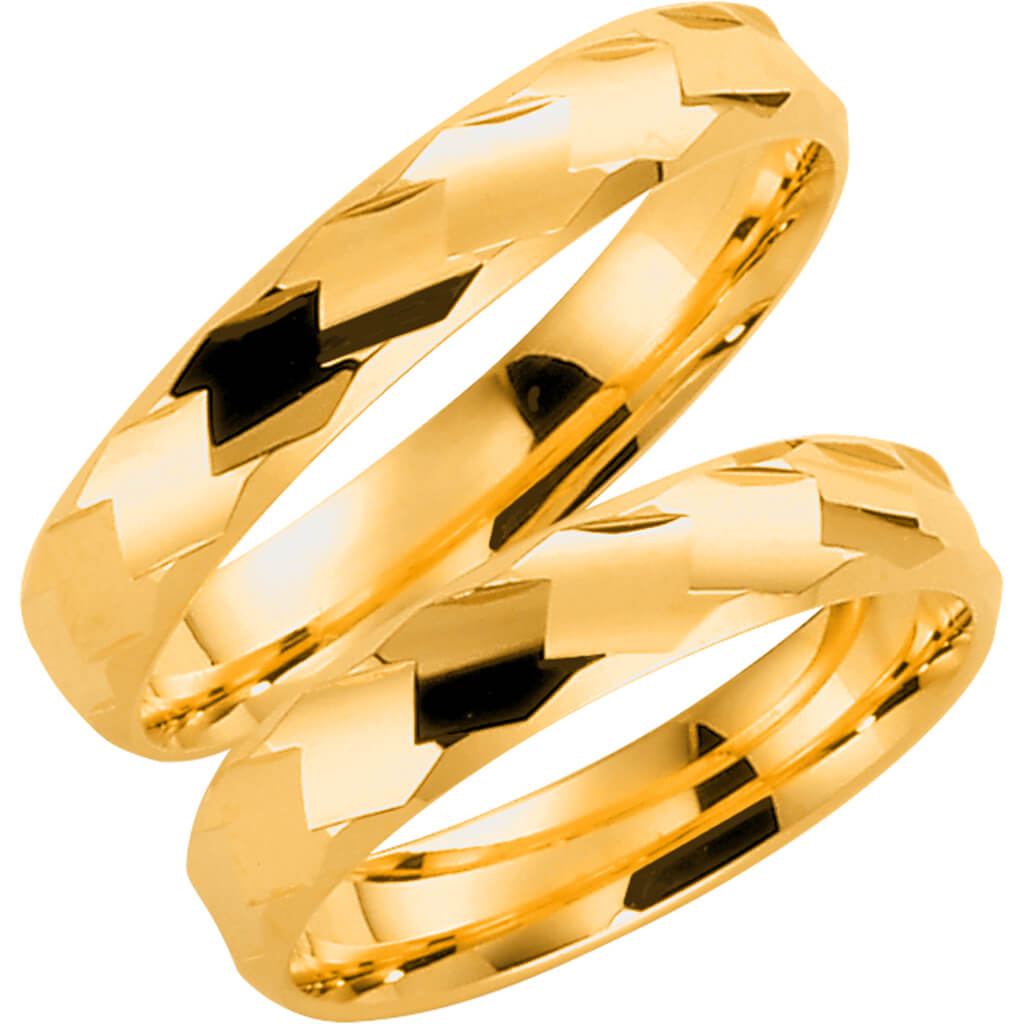 76-4 - Mönstrad ring i rödguld - Dahlströms Guld