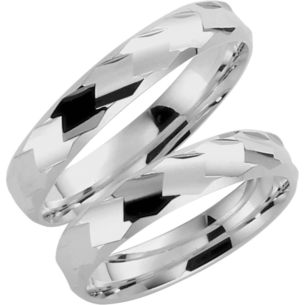 76-4 - Mönstrad ring i vitguld - Dahlströms Guld