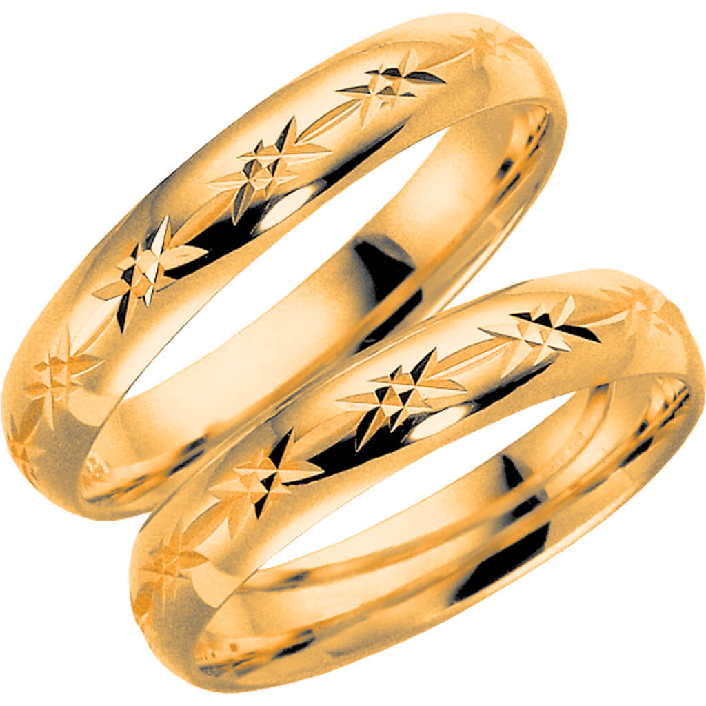91-4 - Mönstrad ring i rödguld - Dahlströms Guld
