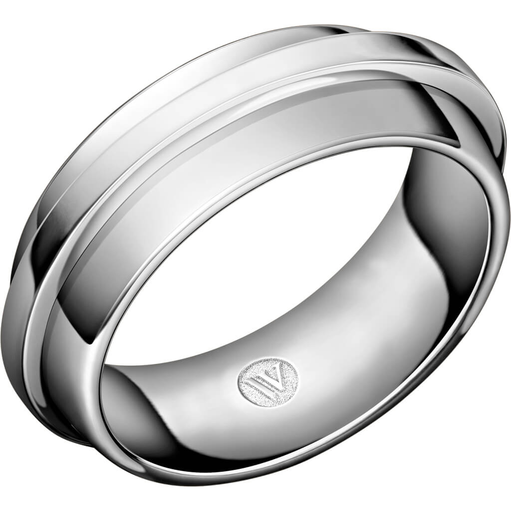 AMOROSO C7 - Slät ring i vitguld - Dahlströms Guld