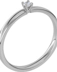 Glimmer 0,05 - Smal solitärring i platina - Dahlströms Guld