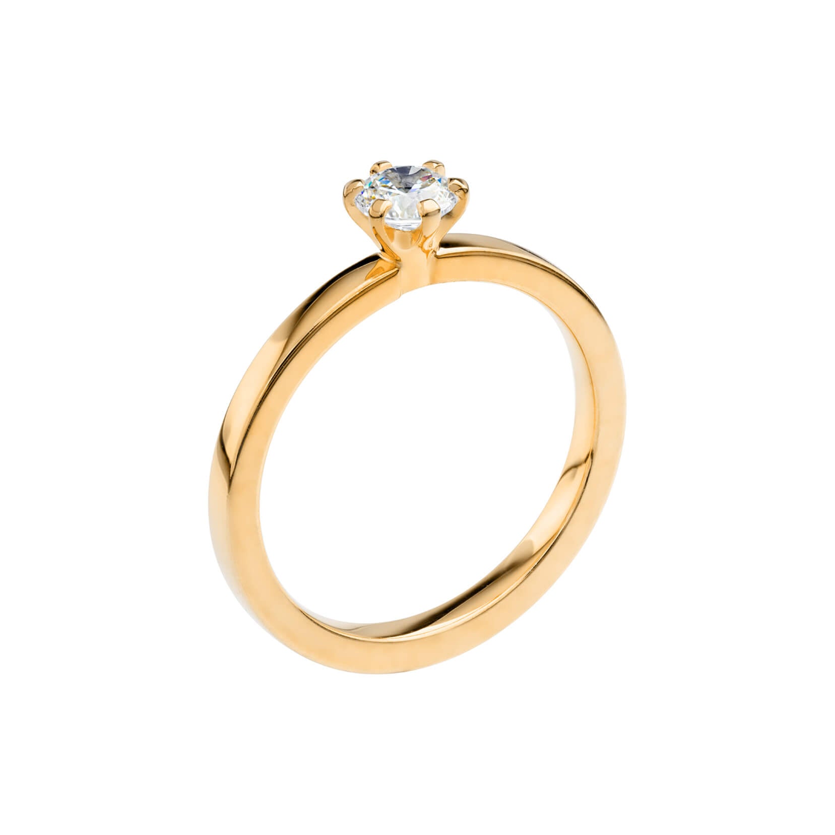 LOVE 01 - Smal solitärring i rödguld - Dahlströms Guld