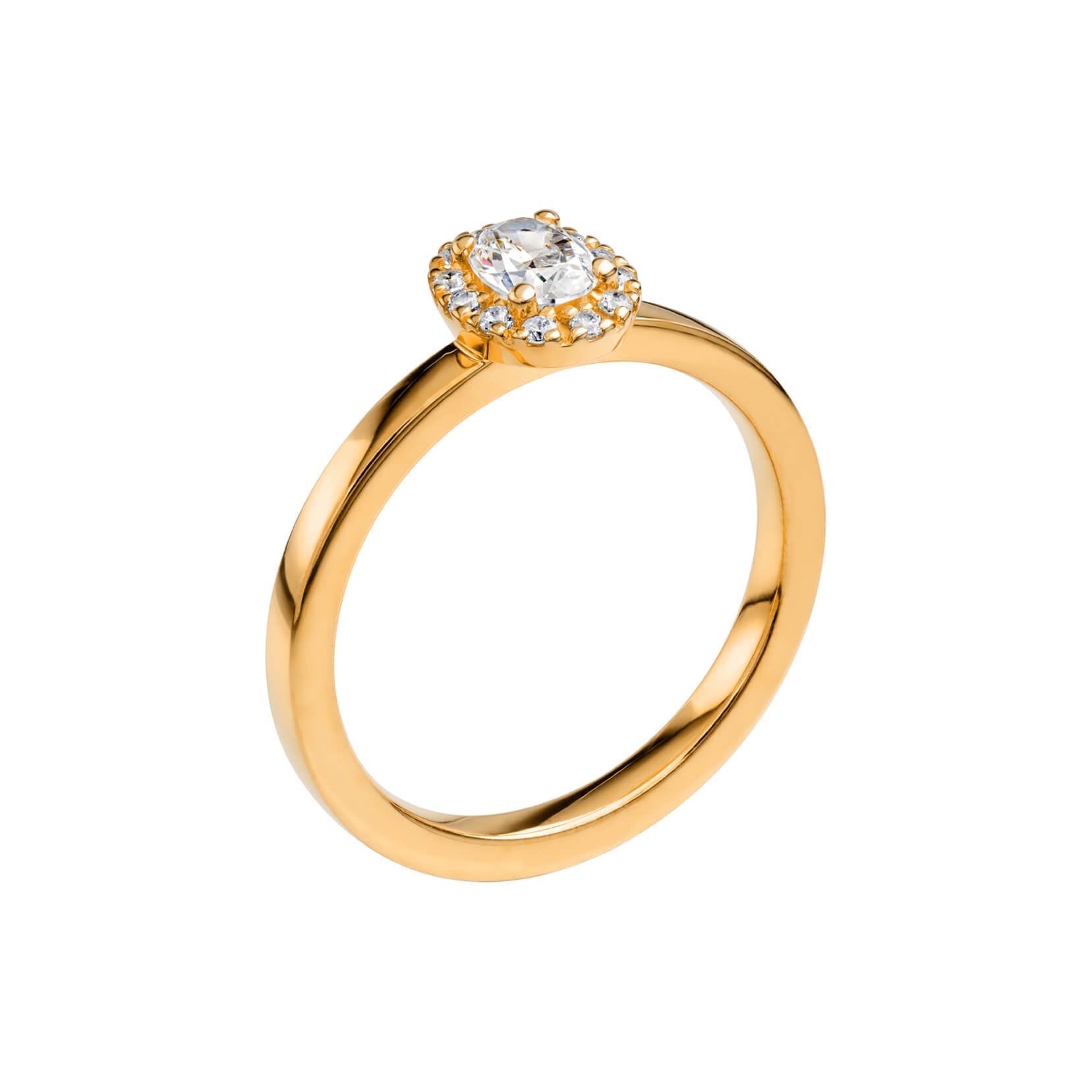 LOVE 06 - Smal oval haloring i rödguld - Dahlströms Guld