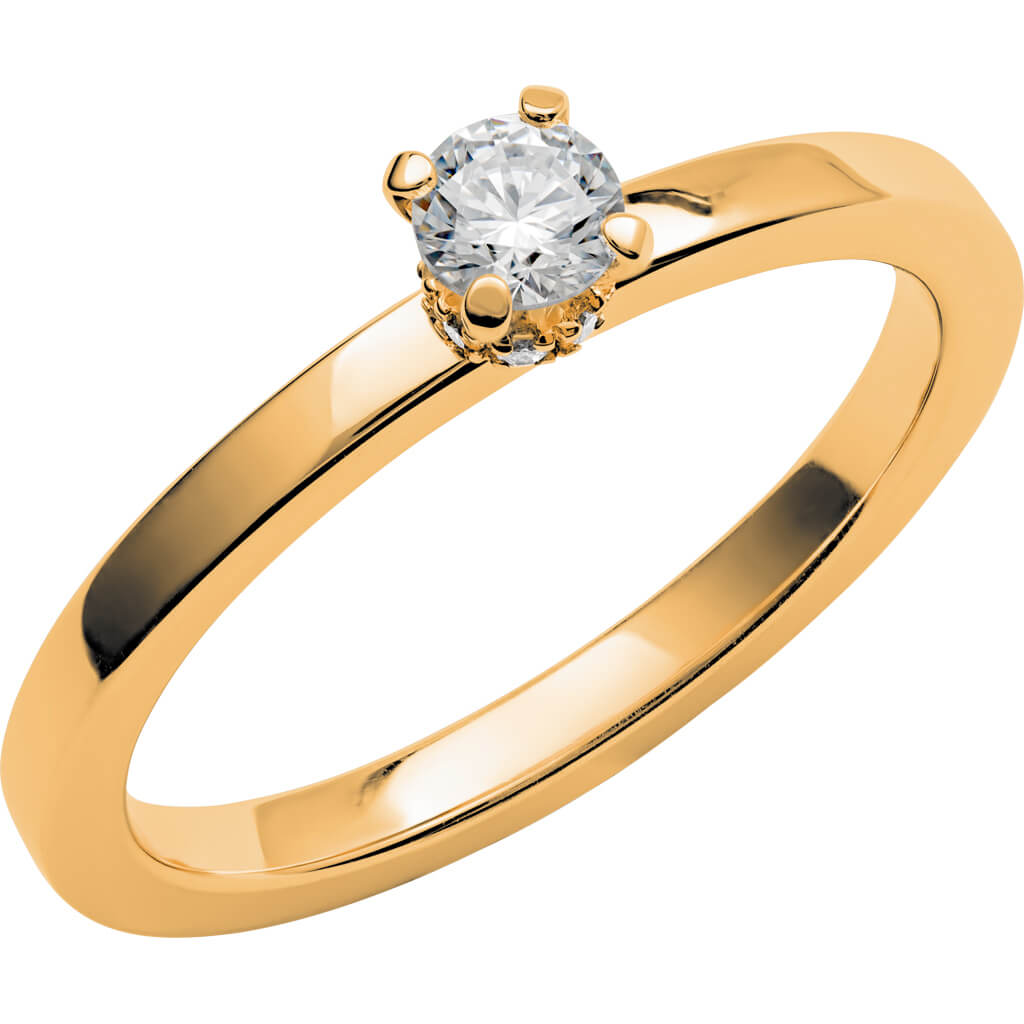 Love 13 - Smal hidden halo ring i rödguld - Dahlströms Guld