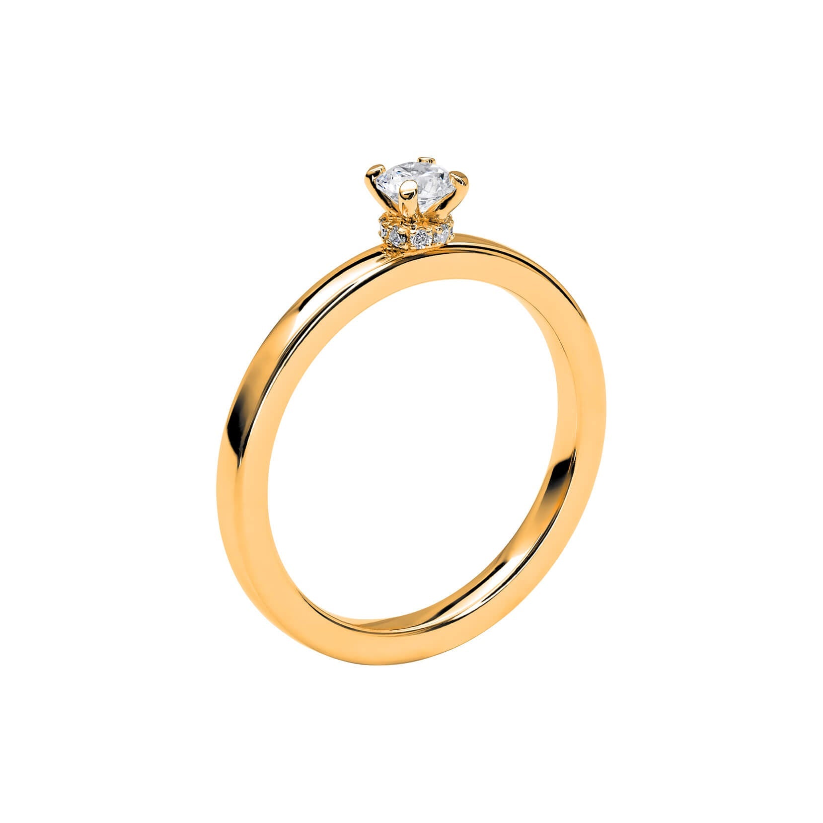Love 13 - Smal hidden halo ring i rödguld - Dahlströms Guld
