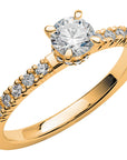 Love 14 - Smal hidden halo ring i rödguld - Dahlströms Guld