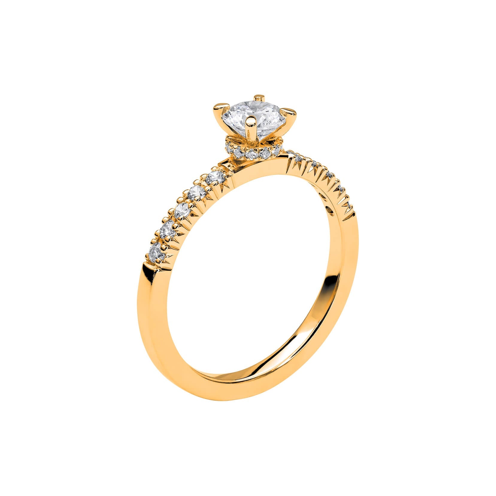 Love 14 - Smal hidden halo ring i rödguld - Dahlströms Guld