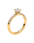 Love 14 - Smal hidden halo ring i rödguld - Dahlströms Guld