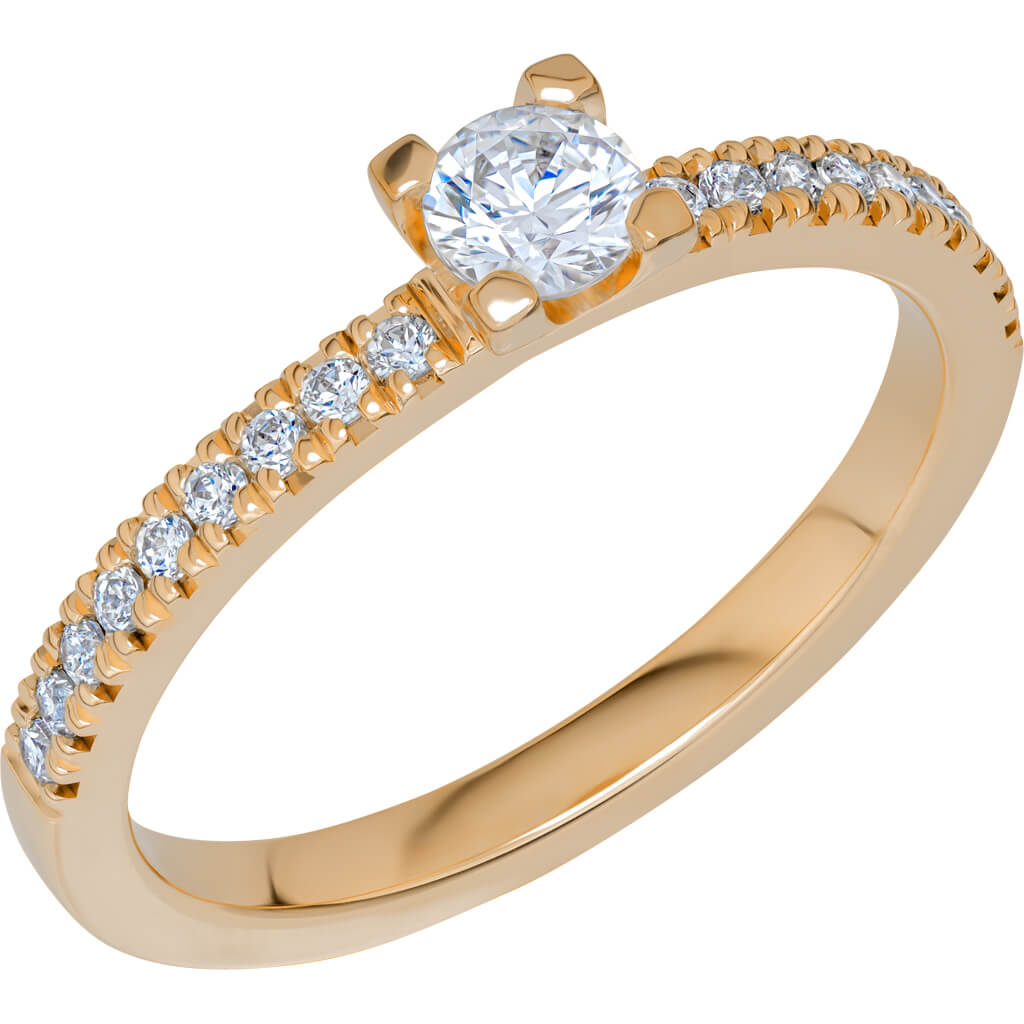 North017 - Lab Grown diamantring  i rödguld - Dahlströms Guld