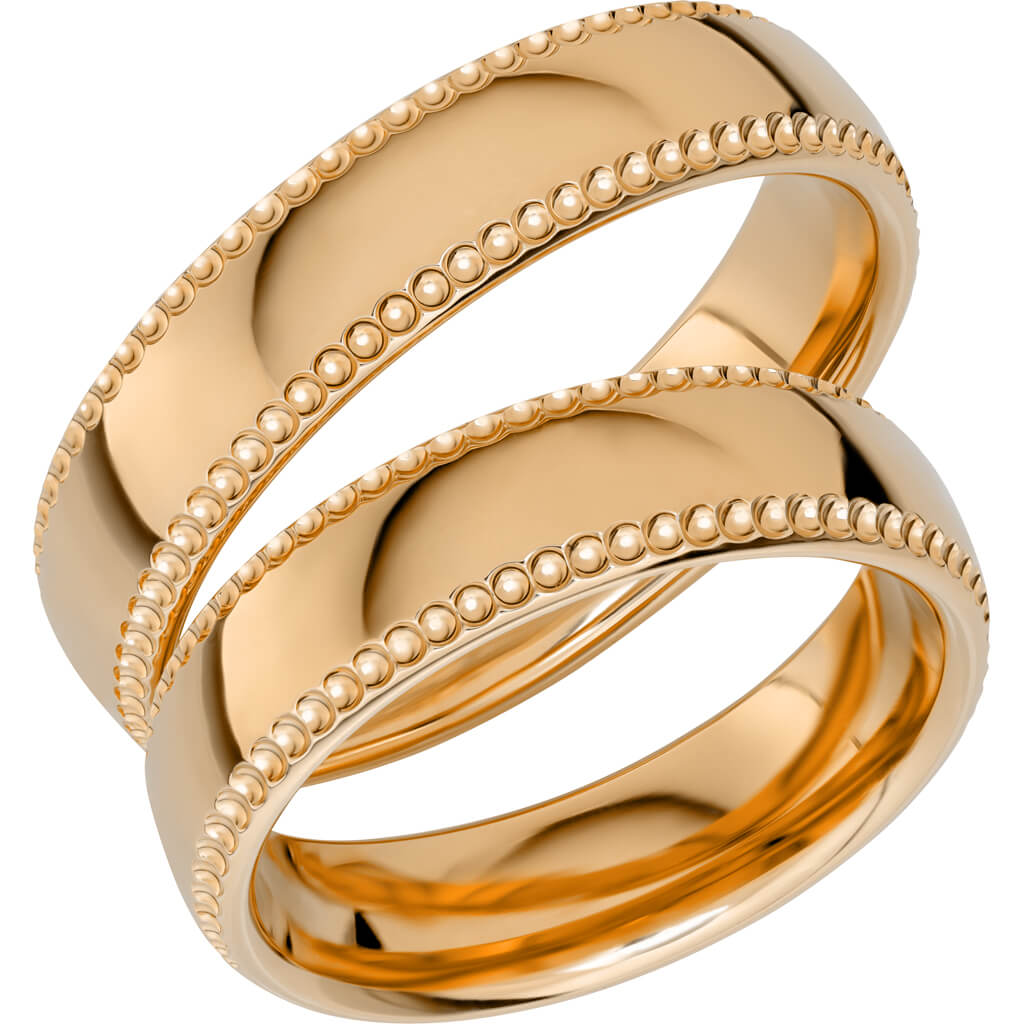 Reflection 01 - Mönstrad ring i rödguld - Dahlströms Guld
